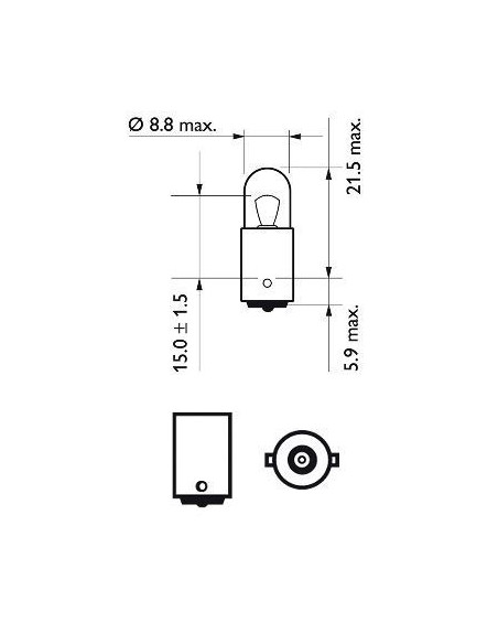 Ampoule T4W Std 12v CP - Gasopas Andorra France