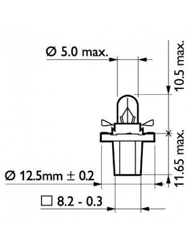 Ampoule Bax 8,5d/2 Std 24v CP - Gasopas Andorra France
